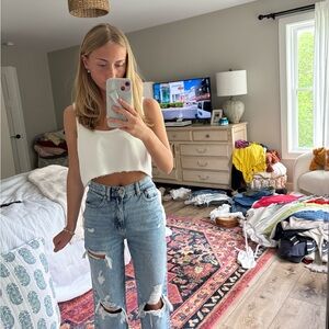 Garage cropped ripped jeans